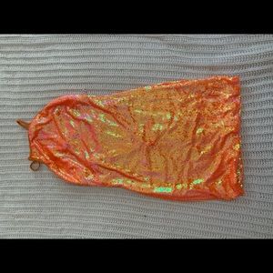 Misguided orange sequin mini dress
